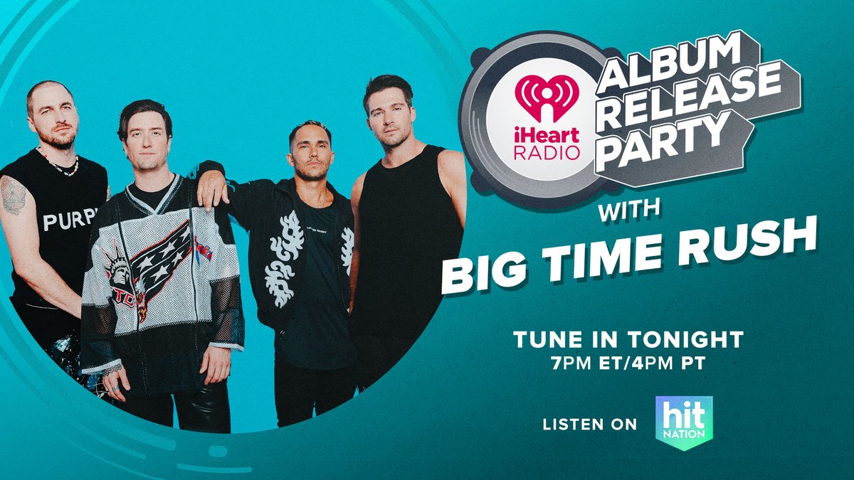 TONIGHT! Tune in to @bigtimerush's Album Release Party at 7pm ET! #iHeartBigTimeRush Listen here: ihr.fm/BigTimeRushARP