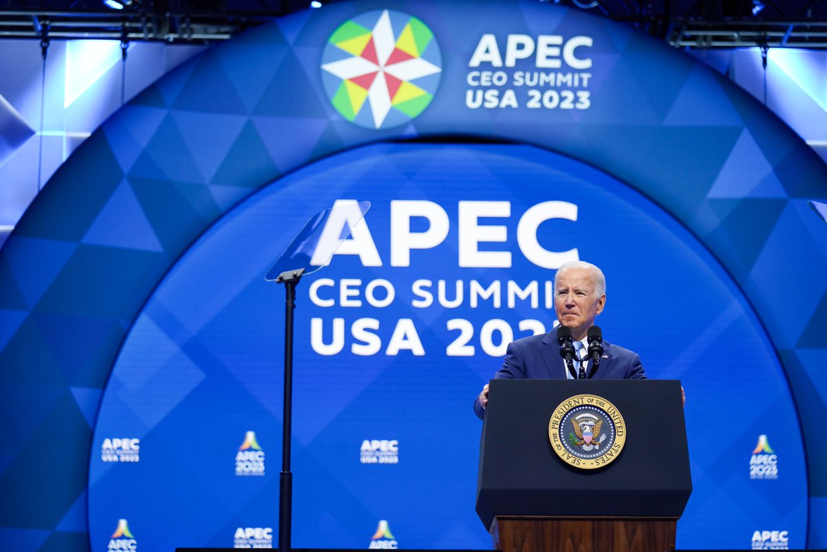APEC CEO Summit USA 2023 (@apecceosummitus) on Twitter photo "...we're doubling down on our progress. And we'll soon be your strong and steady partner as we continue working together to realize the Asia-Pacific region that is free and open, prosperous and secure, resilient and connected." - <a href="/POTUS/">President Donald J. Trump</a> #APECCEOSummitUSA "...we're doubling down on our progress. And we'll soon be your strong and steady partner as we continue working together to realize the Asia-Pacific region that is free and open, prosperous and secure, resilient and connected." - <a href="/POTUS/">President Donald J. Trump</a> #APECCEOSummitUSA