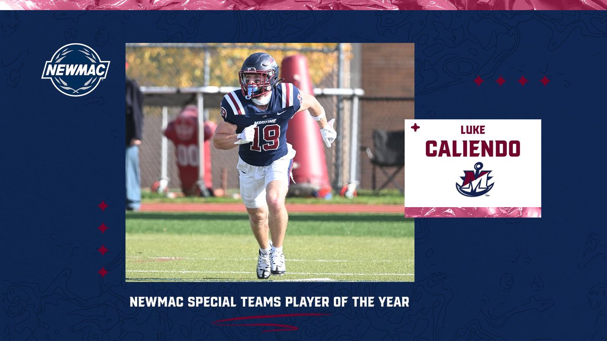 MaritimeFB's tweet photo. NEWMAC Special Teams Player of the Year 
@NEWMACsports @MTimePrivateers 

Luke Caliendo, GR. WR/K/KR #19

#WARFACE 🏴‍☠️ https://t.co/TAkFzdBvkg