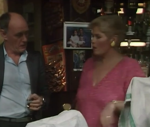 EarringsofPat's tweet photo. Episode 347: 2 June 1988. New Earrings Alert! #140 #EarringsofPat #Eastenders https://t.co/umD1MgDaLS