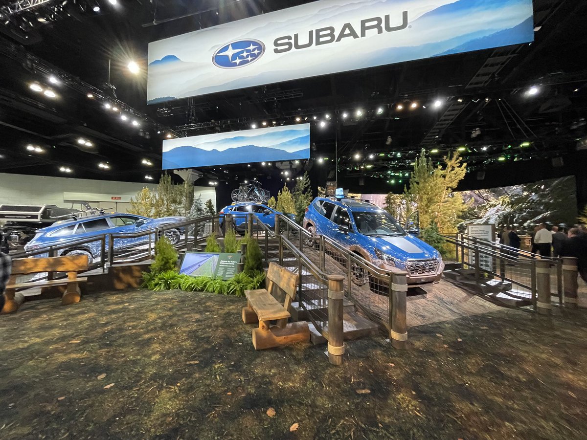 VehicleDG's tweet photo. Meet the new 2025 @SubaruCanada @subaru_usa at the @LAAutoShow! Sneak peek here of our view today: the Wilderness family! 🌲 🏔 🌊 https://t.co/45SFftBdyd