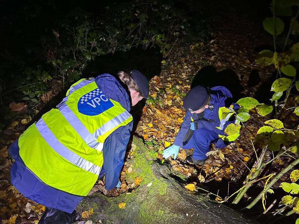 Out in the #CarshaltonBeeches area this evening conducting a weapons sweep as part of #OpSceptre which is a police operation to tackle knife crime….. pleased to report no weapons found! 👍