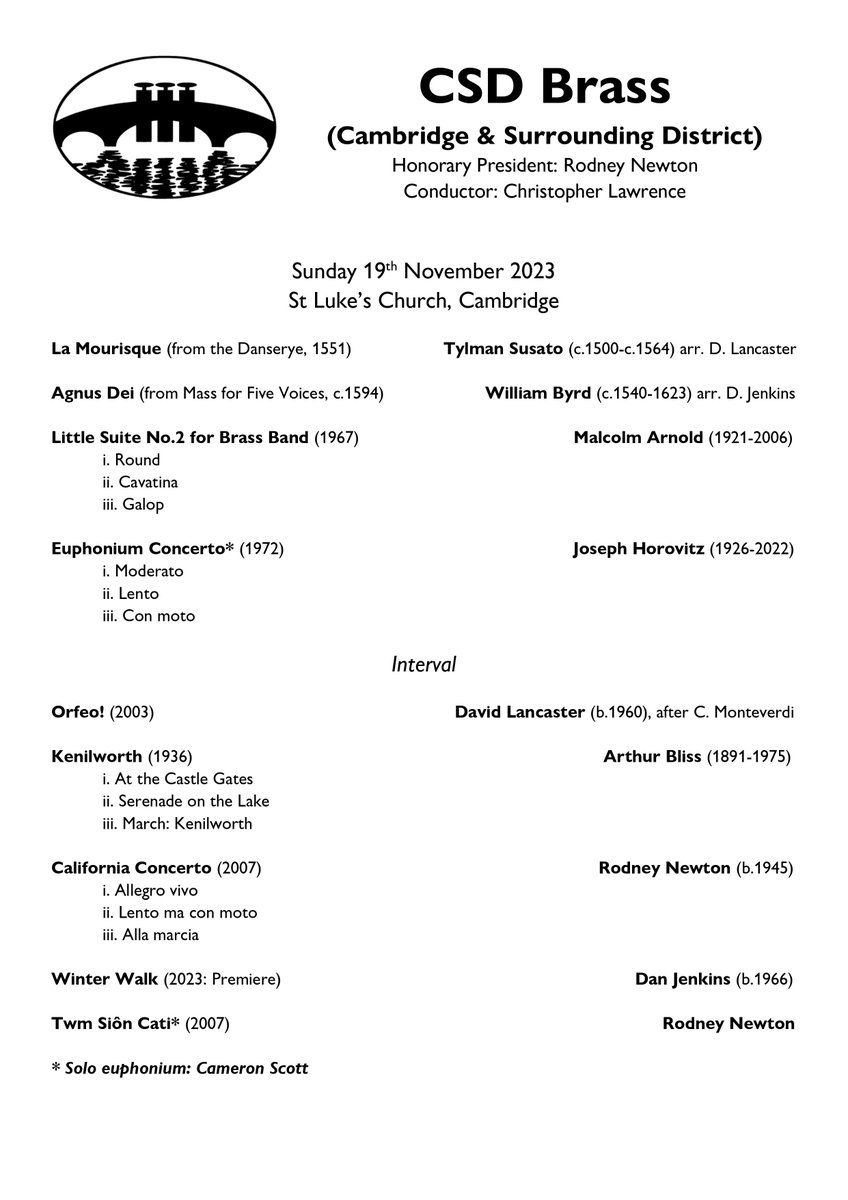 CSDBrass's tweet photo. A sneak preview of this Sunday's programme! https://t.co/XLG98SrWKD