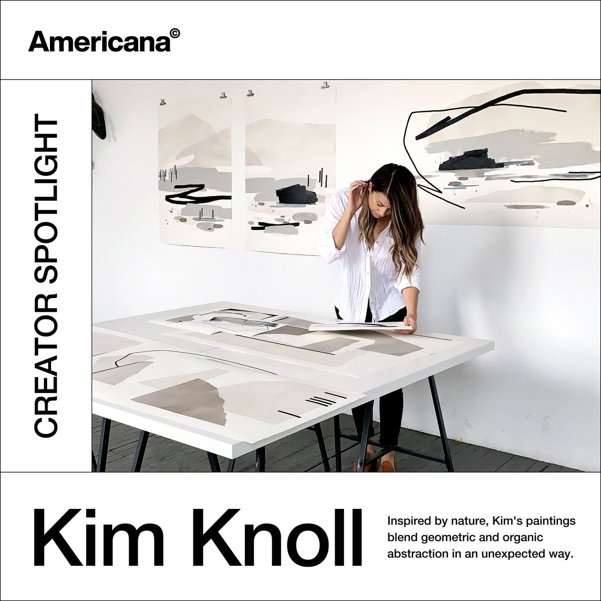 Artist Spotlight: Explore Kim Knoll's unexpected geometric and organic abstract paintings on Americana.