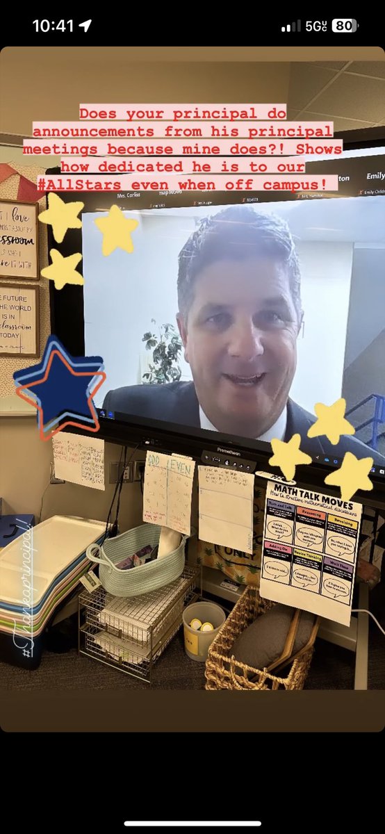 MBreidenthal's tweet photo. When your principal is so dedicated to kids that he even does LIVE announcements from his principal meeting. #TeamAult @AultElem @cheadhorn https://t.co/1TAmqbYWdy