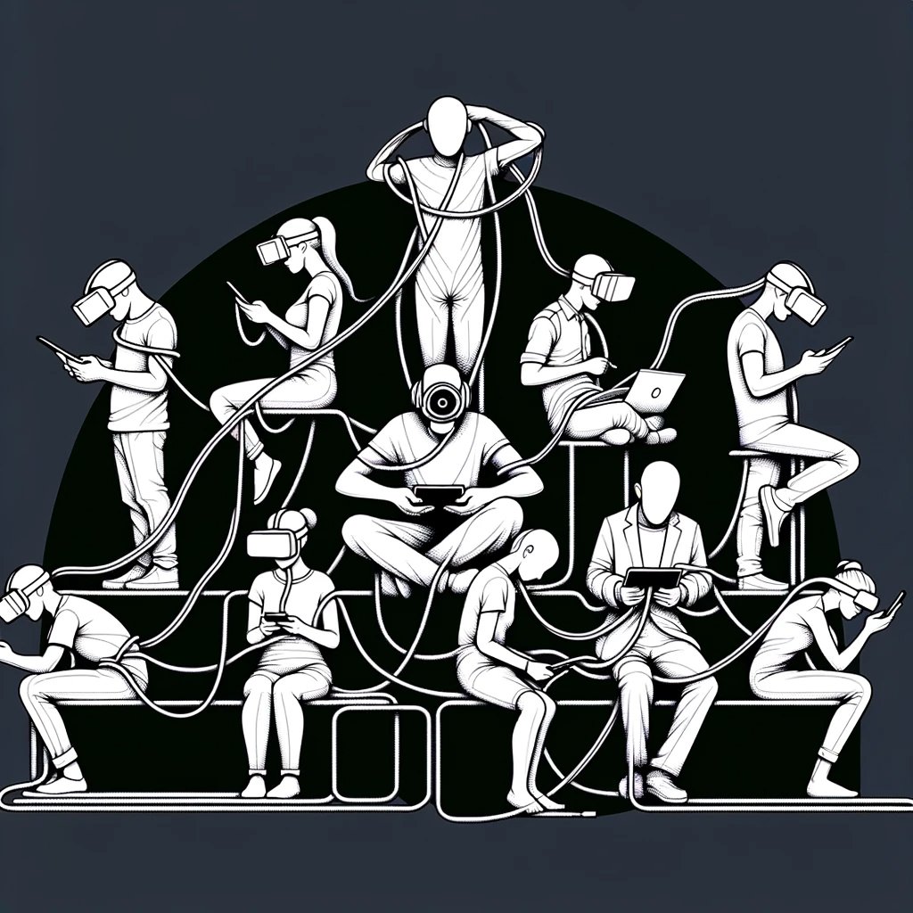 Nesha011ART's tweet image. &quot;In the embrace of technology, we find ourselves distanced from the warmth of human connection. Screens replace faces, and clicks substitute for hugs. Let&apos;s not lose the touch that makes us human. 🌐💔 #TechDivide&quot;