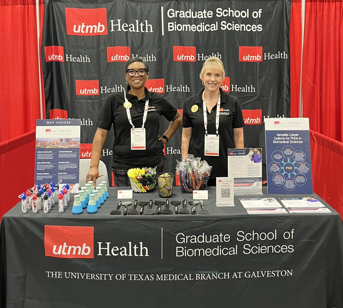 UTMBGSBS's tweet photo. #ABRCMS2023 attendees, stop by booth 804 to learn more about our PhD, MS and PREP programs! #UTMBGSBS #YallNeedScience https://t.co/LfIcCrRxe8