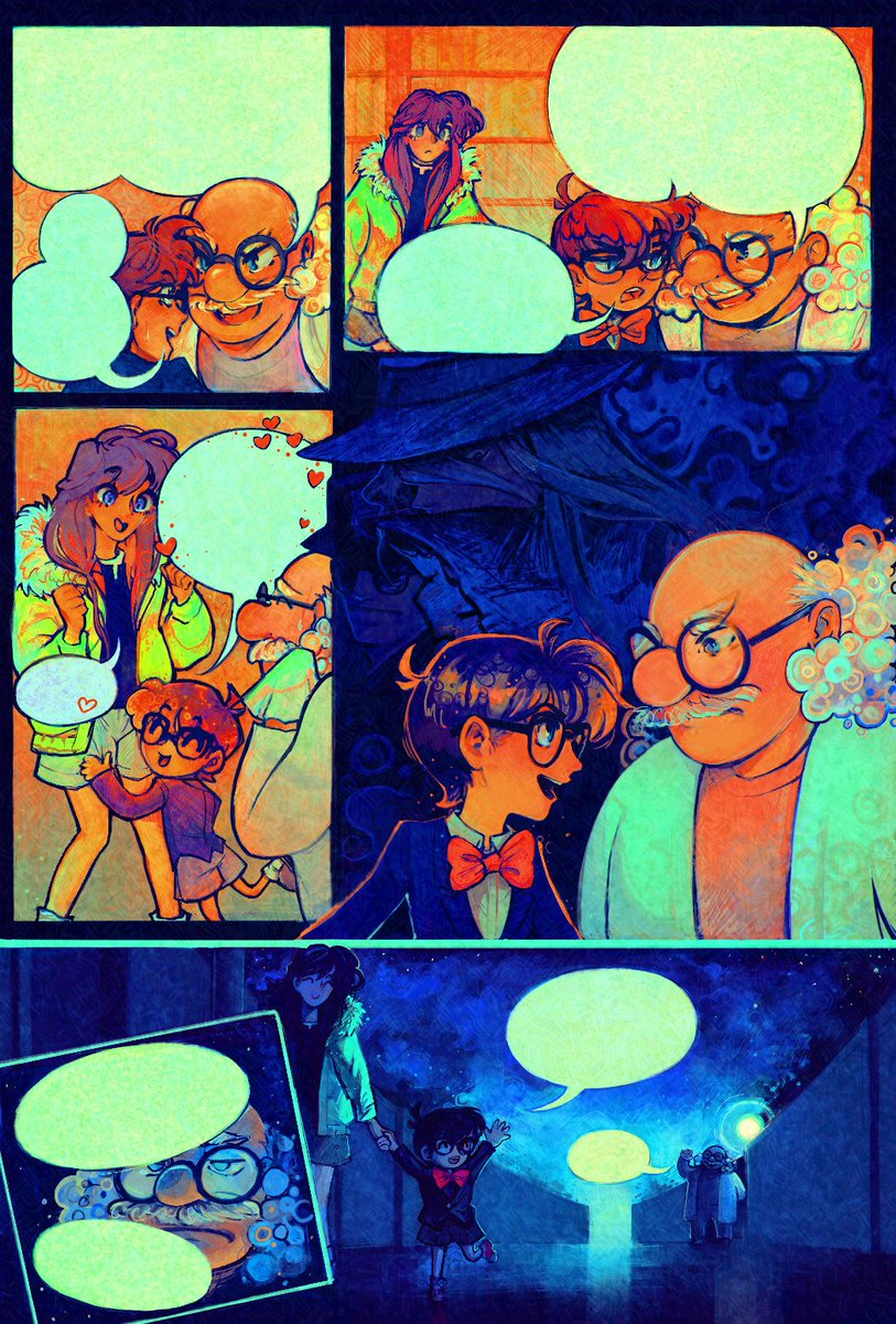 Teallicht's tweet photo. Here are my pages! Everyone did amazing work and this is definitely worth checking out even if you have no interest in Detective Conan. It's so fun to see all these different art styles together like this! https://t.co/8OTJ9iL7wQ