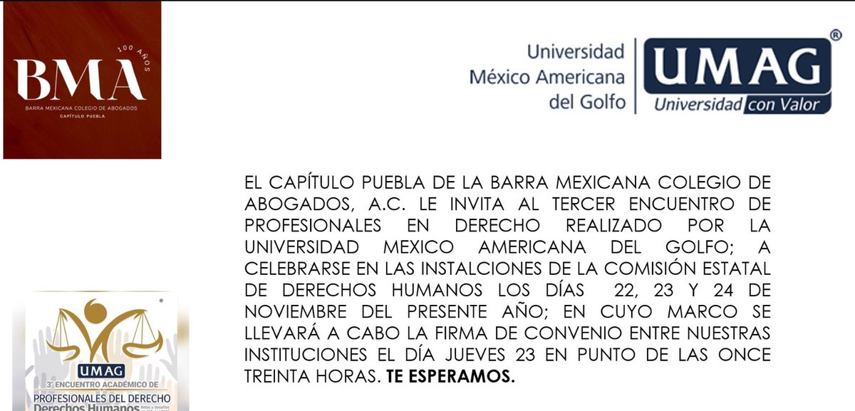 Barra Mexicana de Abogados Capitulo Puebla (@capitulopuebla) on Twitter photo 