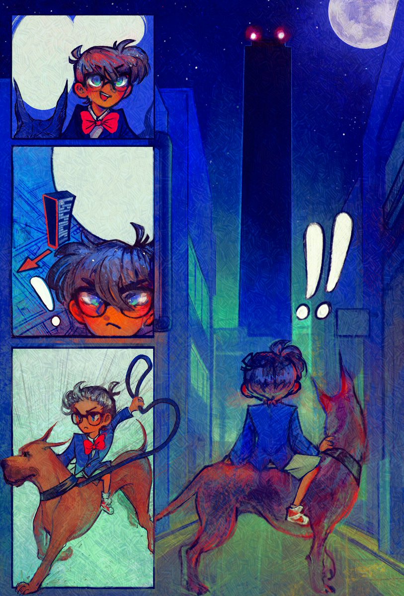 Teallicht's tweet photo. Here are my pages! Everyone did amazing work and this is definitely worth checking out even if you have no interest in Detective Conan. It's so fun to see all these different art styles together like this! https://t.co/8OTJ9iL7wQ