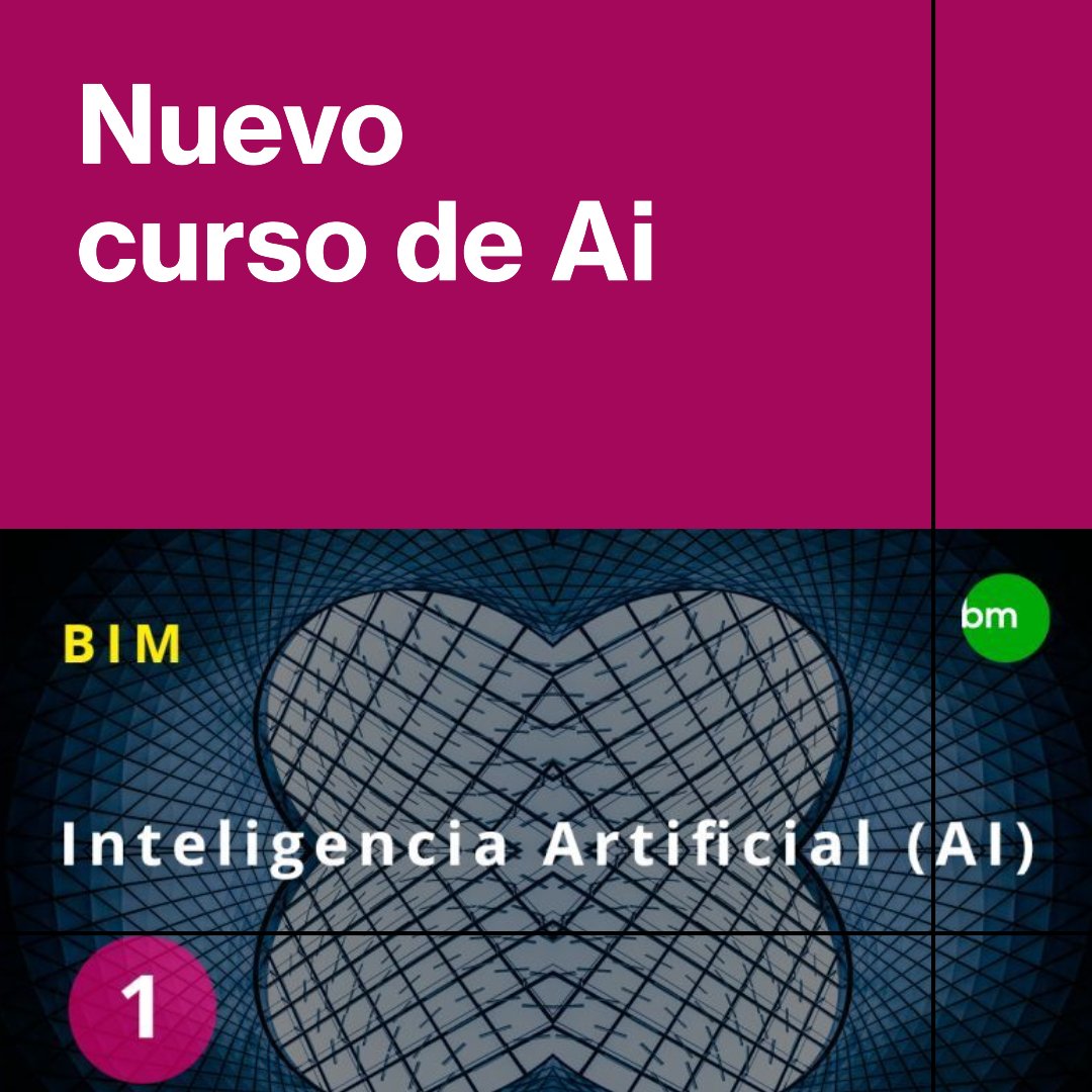 ¡No te pierdas el curso de <a href="/inbimmood/">bmlearning</a> sobre #AI en #BIM! 🚀 Desarrollado por José Luis Pérez Hermo, aprenderás a integrar la IA y potenciar tu modelado. ¡Disponible el 13 de noviembre!

📅 Regístrate: mtr.cool/qksxhloywr 📚
#InteligenciaArtificial #ModeladoBIM