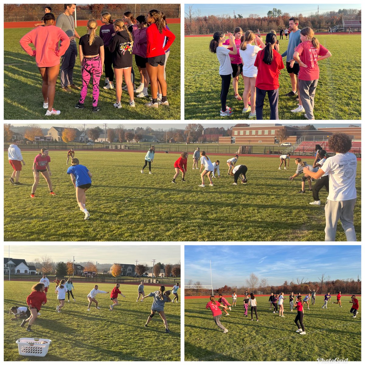 CRada_WWMS's tweet image. 8th grade girls getting coached up before tomorrow’s Powder Puff football game! #wilsonsd