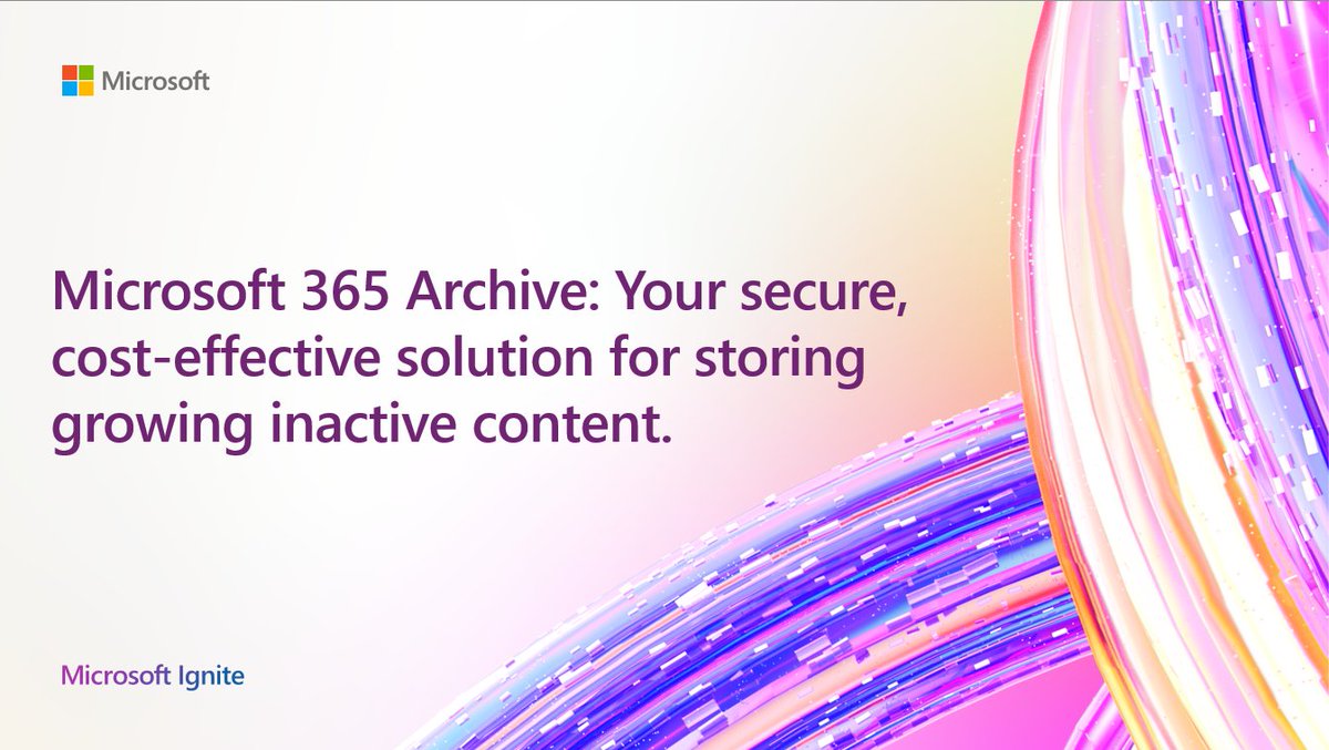 SharePoint's tweet photo. 📦Microsoft 365 Archive is now available for public preview! Manage your growing content with a secure &amp; cost-effective tiered storage solution.

Learn how to get setup👉https://t.co/sef4oDF1wP https://t.co/9WgfbEpvd4
