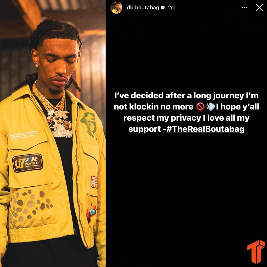 TheThizzler's tweet photo. After LA's @snoopdogg revealed he's done smoking, Sacramento's @DbBoutabag just announced on his IG page that he's done Klockin 💨 😂 Do you believe the news from #DBBoutabag? https://t.co/k072cHsNSj