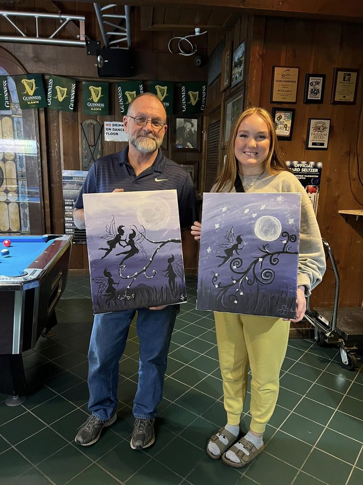 LetThereBeArt_'s tweet photo. We had such a great time painting “Fairy Dust” at Cheers Tavern Tuesday night! Look at all those wonderful paintings! Great job everyone and thanks for having us out! https://t.co/r8EtAryiKp