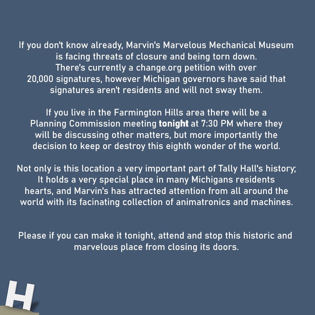 hiddeninthesand's tweet photo. If you're native to Farmington Hills, head down to the planning commission meeting at city hall now and let them know how you feel about the threat of Marvin's potential demolition https://t.co/uyKsj2aGEu