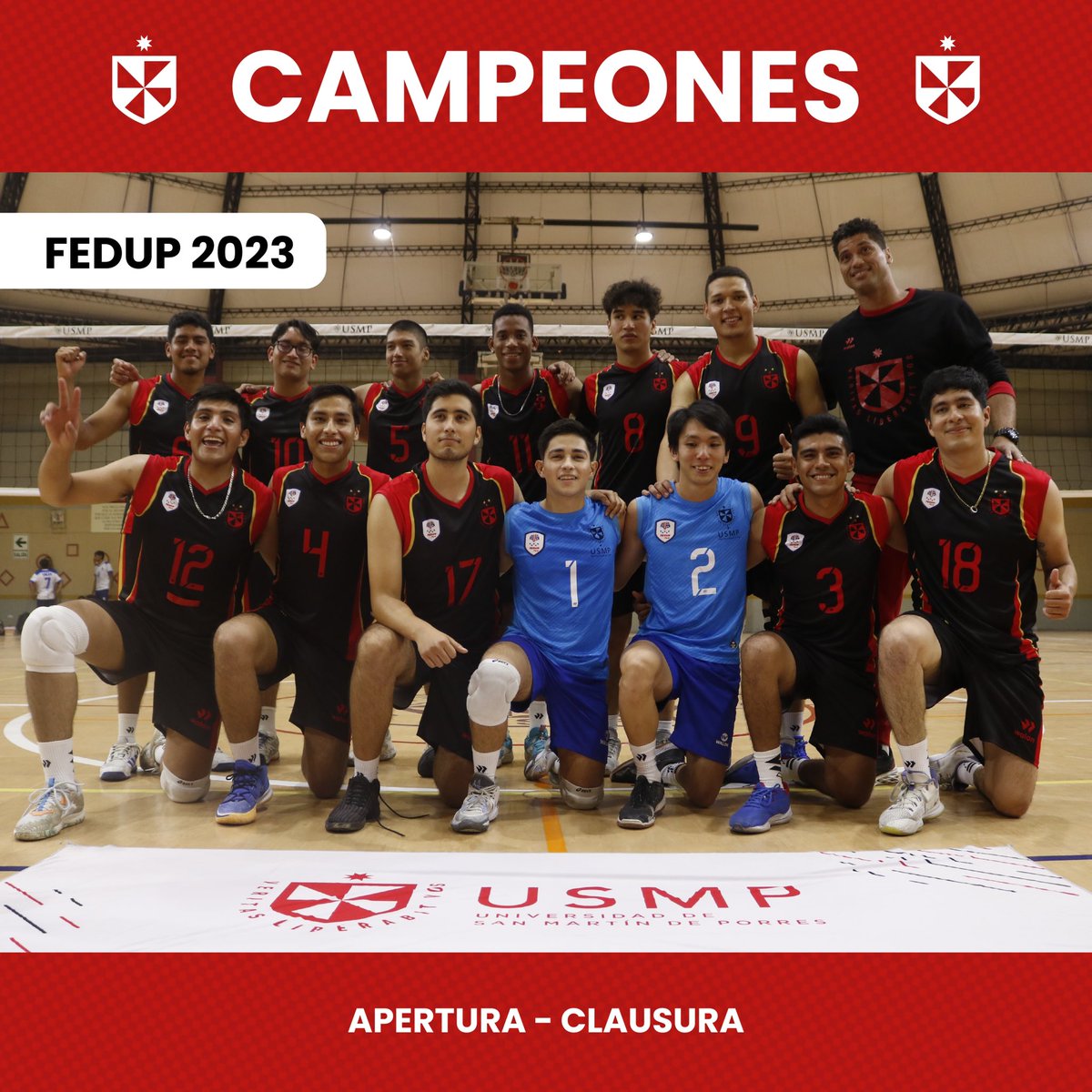 USMP_oficial's tweet photo. #OrgulloUSMP | El equipo de voleibol masculino de la USMP se consagró campeón 🥇 de la @perufedup Liga Universitaria de Vóleibol Varones División 1 Región Lima. 🔝🏐 🏆

¡Felicidades a todos nuestros deportistas sanmartinianos! https://t.co/hcq5afZAnJ