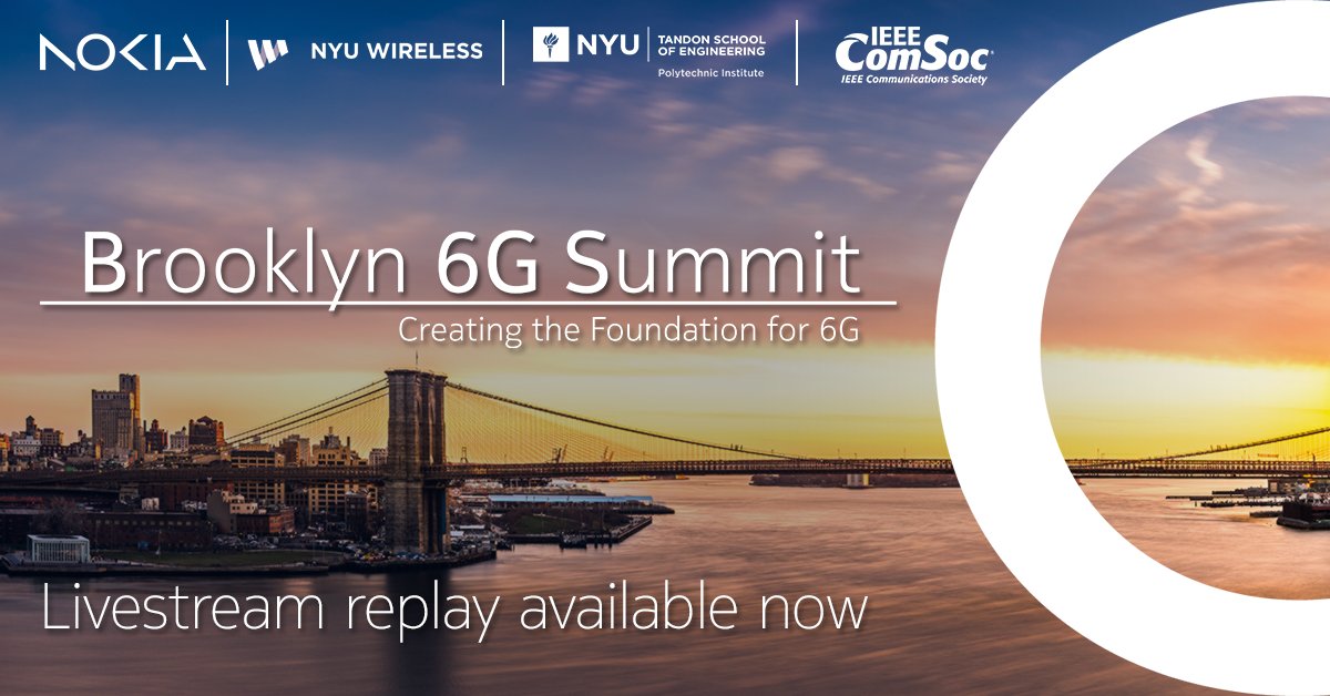 Q: What's the next best thing to attending the Brooklyn #6G Summit? A: Catching the replay if you missed it! Watch it here ➡️ nokia.ly/49pzMPz A final thanks to our #B6GS partners: @NYUWireless @nyutandon @ComSoc