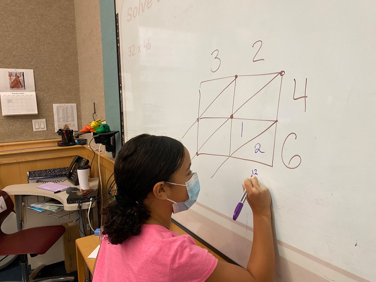 CaedmonFourth's tweet photo. Exploring new strategies for multiplication with the lattice method #TheCaedmonStory #CaedmonMath #CaedmonGrade4 https://t.co/7ixyaS7ZwT