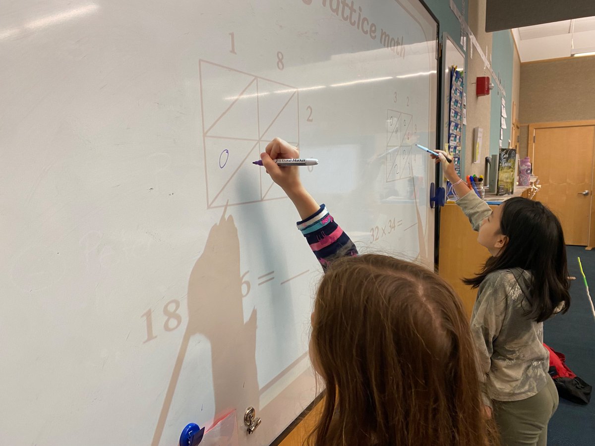 CaedmonFourth's tweet photo. Exploring new strategies for multiplication with the lattice method #TheCaedmonStory #CaedmonMath #CaedmonGrade4 https://t.co/7ixyaS7ZwT