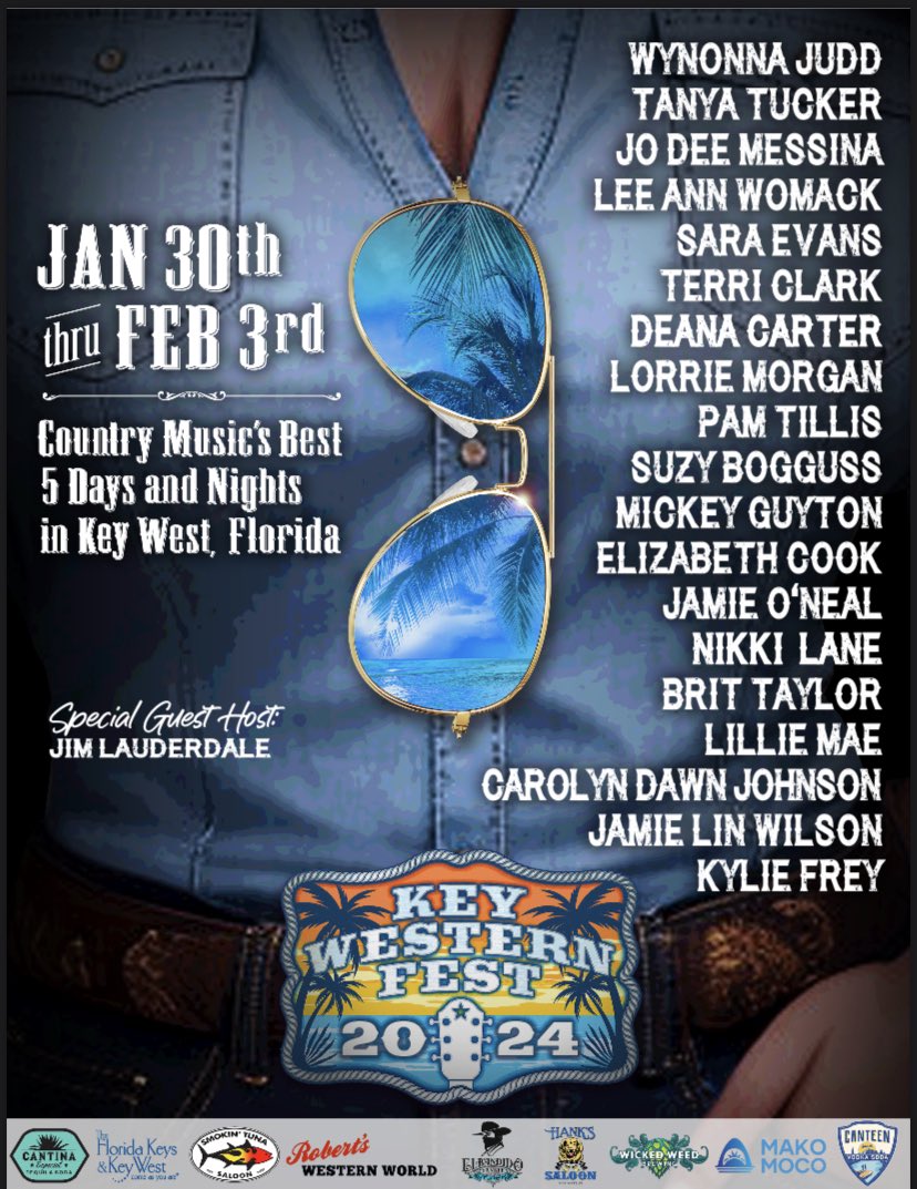 Ohp, coming to Key West @keywesternfest 🌴