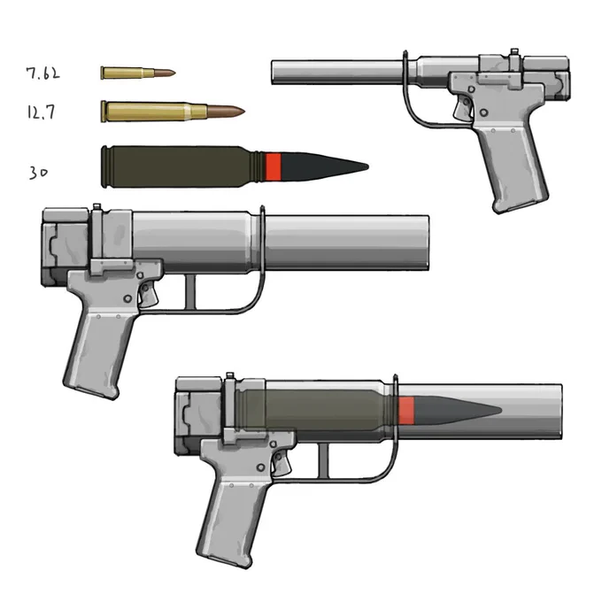 #架空銃展覧会 7.62 12.7 30 の各種リベレーター