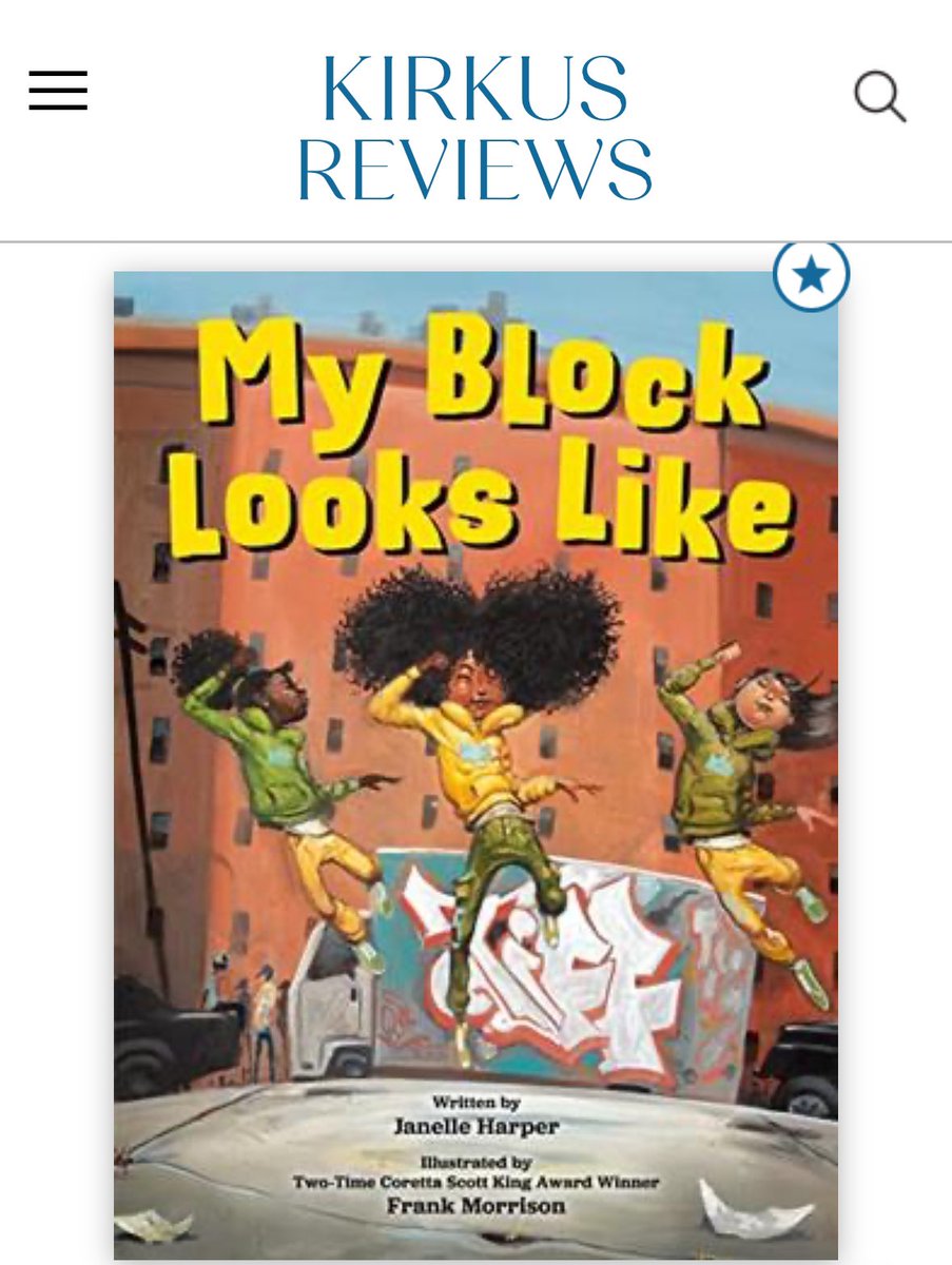 Did you catch <a href="/KirkusReviews/">Kirkus Reviews</a> issue yesterday 👀? You might be a little starry eyed for MY BLOCK LOOKS LIKE!
Grateful for all the ❤️ #FrankMorrison and I are receiving. Can’t wait for y’all to read this story January 2, 2024!

Available now for preorder!

kirkusreviews.com/book-reviews/j…
