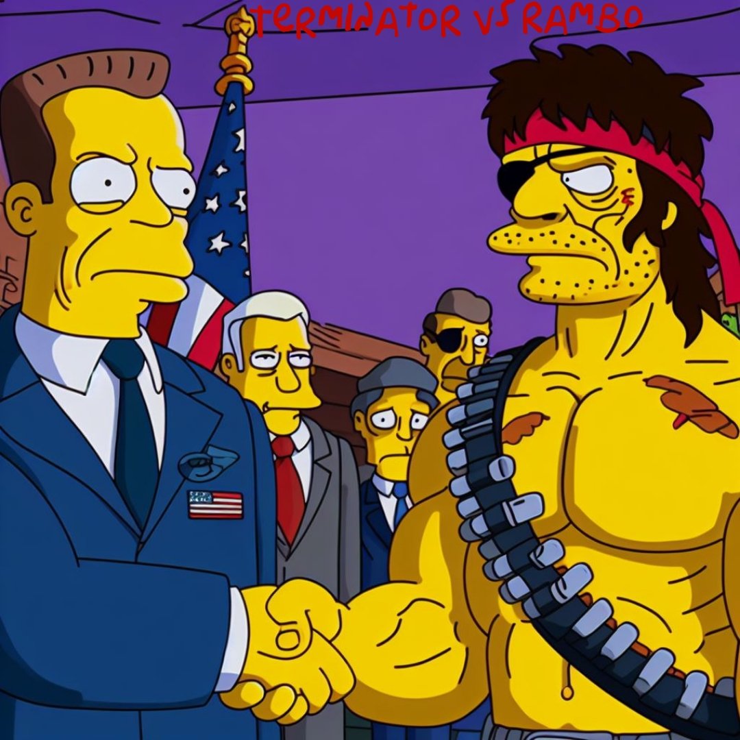 #IntelligenzaArtificiale #Simpsons #terminator #rambo #stallone #AIArtworks <a href="/Schwarzenegger/">Arnold Schwarzenegger</a> <a href="/HomerJSimpson/">Homer J. Simpson</a> <a href="/TheSlyStallone/">Sylvester Stallone</a>