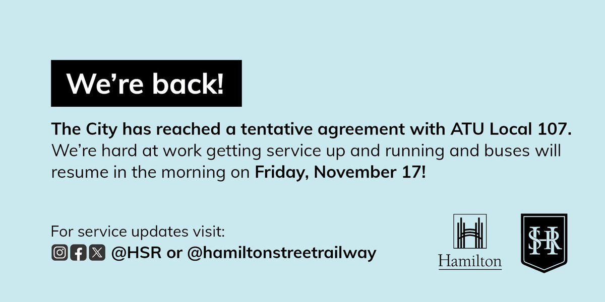 #HSRAlert  We’re ready to roll. Buses are fuelled, cleaned and checked. Staff are ready. Work has been filled and the Bus Operators will be rolling out in the morning. We’re back, and we’re glad. See you tomorrow, Hamilton!