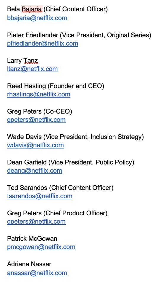 shadowand_boner's tweet photo. ❕CALLING ALL SHADOW AND BONE FANS❕

Here’s an extensive list of Netflix executives you can contact about #ShadowAndBone and #SixOfCrows.
 
I’ve also attached an email to those executives, which I’ll thread below. Feel free to copy. Be respectful! 
 
NMNF 🤍

#SaveShadowAndBone https://t.co/jxCpNTJgtF