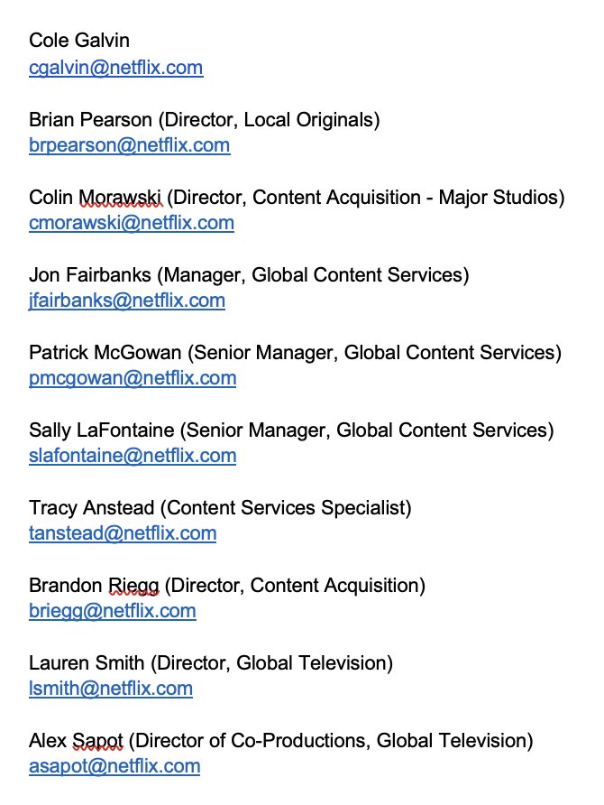 shadowand_boner's tweet photo. ❕CALLING ALL SHADOW AND BONE FANS❕

Here’s an extensive list of Netflix executives you can contact about #ShadowAndBone and #SixOfCrows.
 
I’ve also attached an email to those executives, which I’ll thread below. Feel free to copy. Be respectful! 
 
NMNF 🤍

#SaveShadowAndBone https://t.co/jxCpNTJgtF