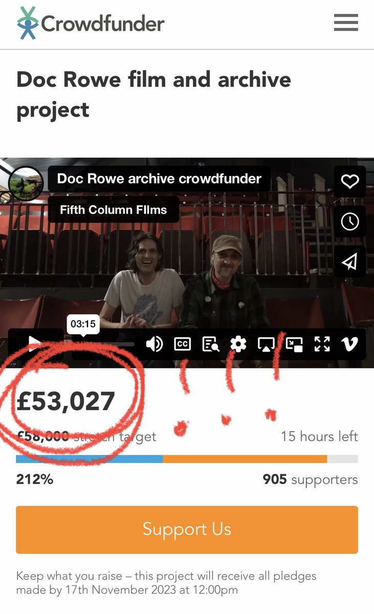 You’ve got 15 hours left before this campaign closes. crowdfunder.co.uk/p/docrowe With another £5k of support, we would be able to digitise…. ✨🎬EVERY MOMENT OF FOOTAGE EVER SHOT BY DOC ROWE🎬✨ (Seriously) 1/