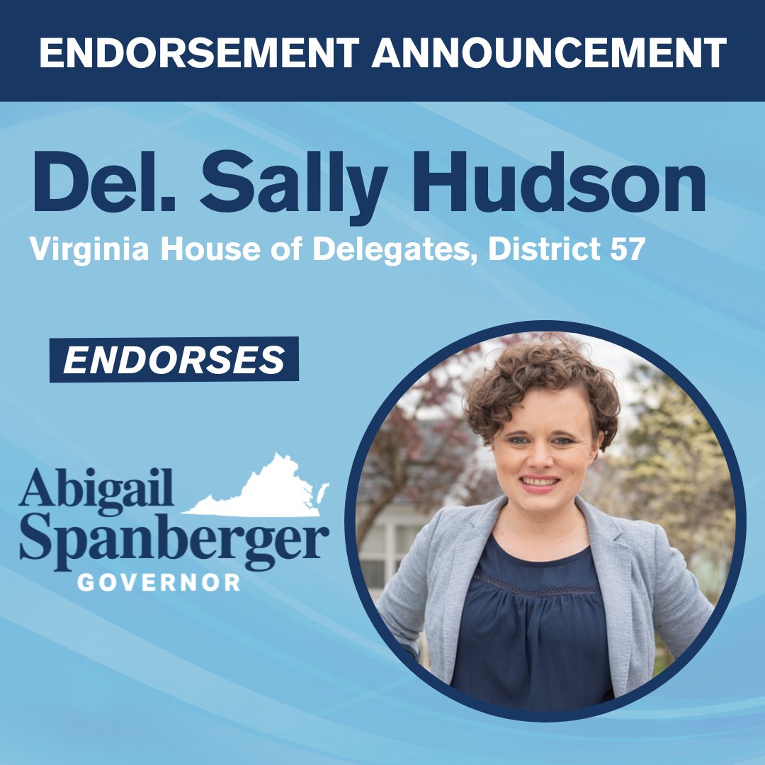 Del. @SallyLHudson is a tireless advocate for Charlottesville, Albemarle, and families across Virginia, and I’m honored to have the endorsement of such a dedicated public servant.

Thank you for your support!