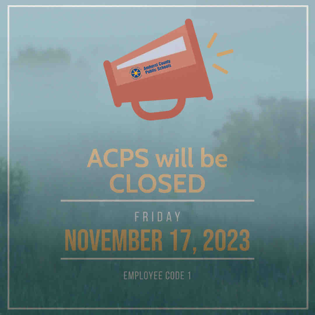 ACHSLancers's tweet photo. Based on information from Amherst County Public Safety, US Forest Service, &amp; Air Resource Advisors, ACPS will be closed tomorrow, November 17, Employee Code 1. Remote instruction will NOT take place. We will continue to monitor the situation &amp; an update will be provided Sunday. https://t.co/7G4PkuEwwf