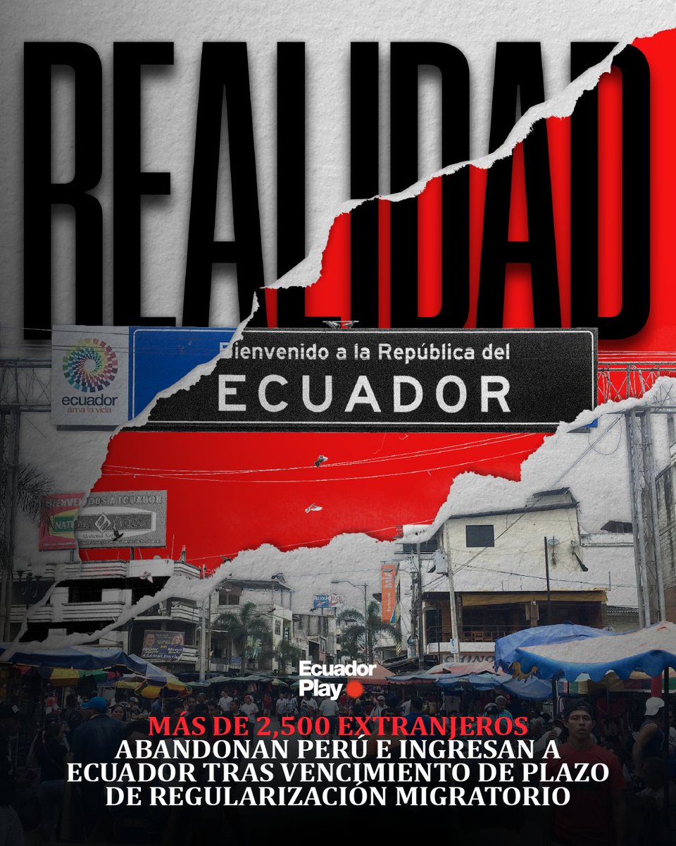 EcuadorPlay's tweet photo. 📰 Más de 2,500 extranjeros han dejado Perú voluntariamente por la frontera norte con Ecuador, tras vencer el plazo de 6 meses para regularizar su situación migratoria. El Ministerio del Interior informó que, tras coordinaciones regionales, estos migrantes no regularizados deberán afrontar el Procedimiento Administrativo Sancionador Especial Excepcional (PASEE), que contempla la expulsión para aquellos en situación irregular.