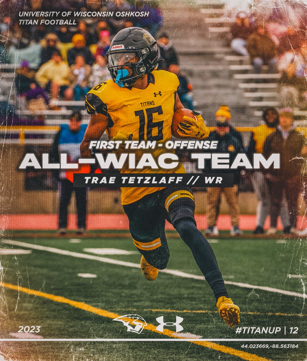 UWOFootball's tweet photo. Congrats to the Titans that earned 𝐀𝐥𝐥-𝐖𝐈𝐀𝐂 𝐅𝐢𝐫𝐬𝐭 𝐓𝐞𝐚𝐦 honors for 2023!

QB // Kobe Berghammer
WR // Trae Tetzlaff
SAF // Carson Raddatz
TE // Clayton Schwalbe

#TitanUp | 𝟭𝟮 https://t.co/uqUa3oTrPp