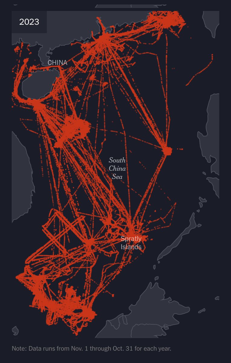 johnkonrad's tweet photo. NYTimes map of Chinese Coast Guard patrols this year

Meanwhile US is decommissioning 10 cutters because @POTUS’ budget only requested $13.82 billion for the US Coast Guard

Meanwhile in 2023 the Department of Defense’s gets over $1.5 Trillion

$13.82B = less than 1% of $1.5 T 🤦‍♂️ https://t.co/1g8KxbvJBJ