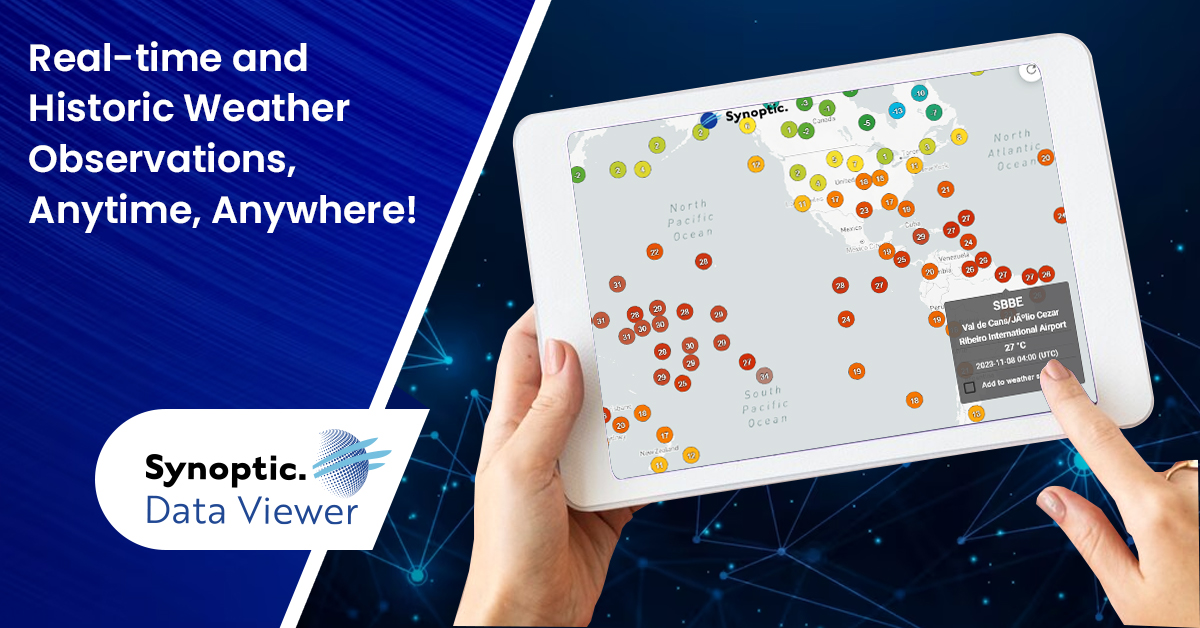 SynopticData's tweet photo. Discover the capabilities of our new Synoptic Data Viewer where you can view real-time and historic global weather data. It’s your key to informed decisions and weather awareness. https://t.co/kYmZ28bzie
#synopticdata #synopticdataviewer #weatherobservations #weatherdata https://t.co/1c57dtP671