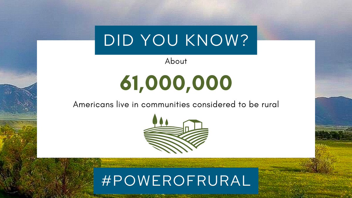 Did you know? About 61 million Americans live in communities considered to be rural. Learn more: bit.ly/47cBylg

#powerofrural #nationalruralhealthday #nrhd #nationalruralhealthday2023 #rural #ruralhealth #ruralmontana #montana #406 #criticalaccesshospitals