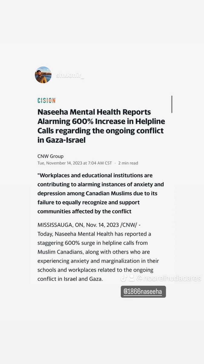 Concerning yet unsurprising data released from @NaseehaHelpline. So many of the Muslim clients & practitioners I work with have echoed the same concerns.

#mentalhealtheducation #therapist #socialworker #therapy #racializedtherapists #virtualworkshops #ontariotherapist