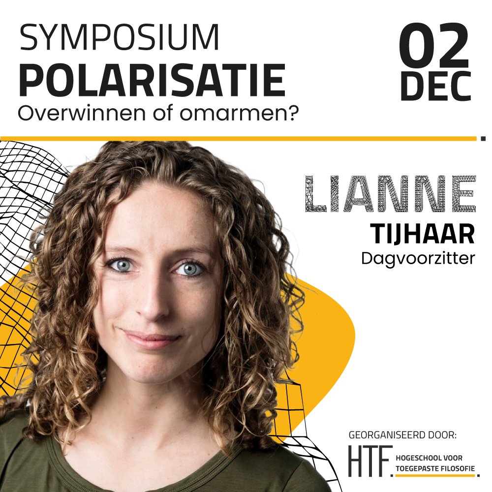 HTFfilosofie's tweet photo. 2 DEC. SYMPSOIUM POLARISATIE 

Denker des Vaderlands Marjan Slob, Floris van den Berg, Menno Hurenkamp en  Lianne Tijhaar.

De stikstofcrisis, acties van Extinction Rebellion en woke-discussie lijken ons uit elkaar te drijven. Wat is nodig om polarisatie tegen te gaan? https://t.co/QCqIPpXMQS