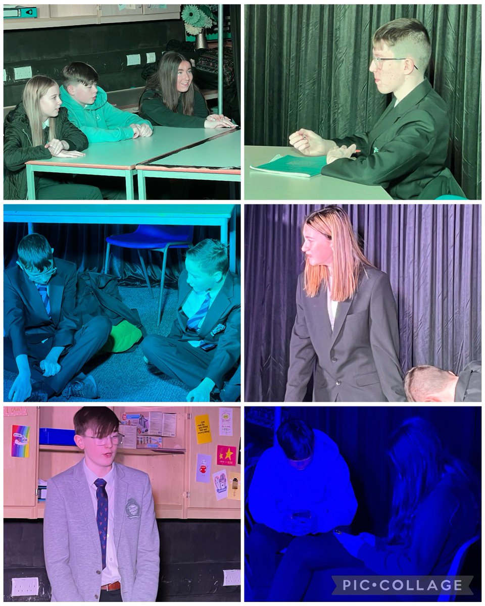 SCHDrama's tweet photo. These young people did something incredible today. The teamwork, support, acting &amp; technical skill on show was outstanding. Our S3 pupils presented their devised dramas to S1 conveying the purpose &amp; message effectively! So very proud of my class 🎭🙌🏻 #AntiBullyingWeek2023 https://t.co/tZEZlDwgMA
