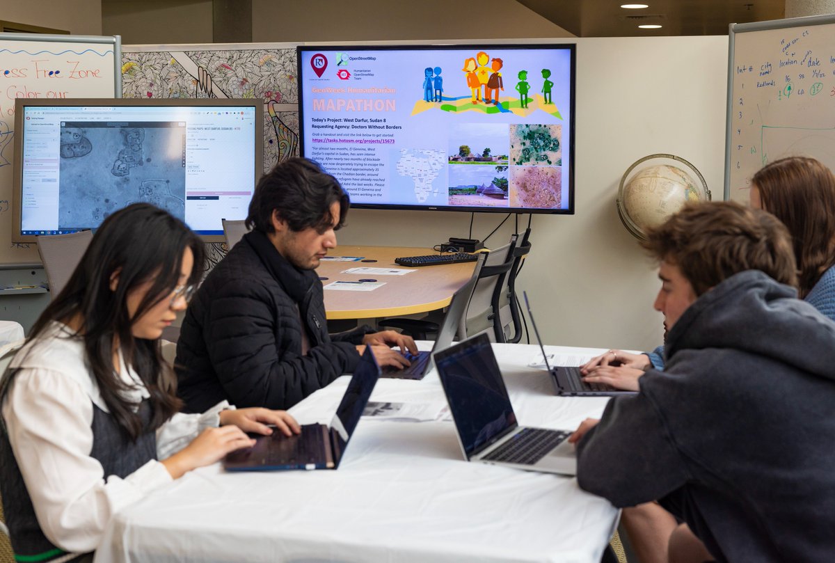 UofRedlands's tweet photo. During our Humanitarian Mapathon, faculty, staff, and students joined forces to map global communities impacted by natural disasters! Together, the bulldog community made a difference.

#GISWeek #UniversityofRedlands #RelentlesslyRedlands https://t.co/FpjaIsZRph