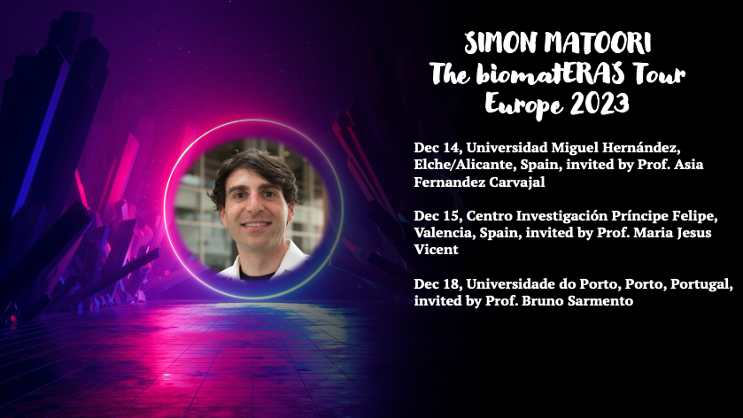 📣Going on Tour in Europe!🇪🇺 🌟The biomatERAS Tour 2023🌟 12/14 @UniversidadMH, Elche/Alicante, Spain, invited by Prof. Asia Fernandez Carvajal 12/15 @CIPFciencia, Valencia, Spain, invited by Prof. @MariaJVicent1 12/18 @UPorto, Porto, Portugal, invited by Prof. @brunocsarmento