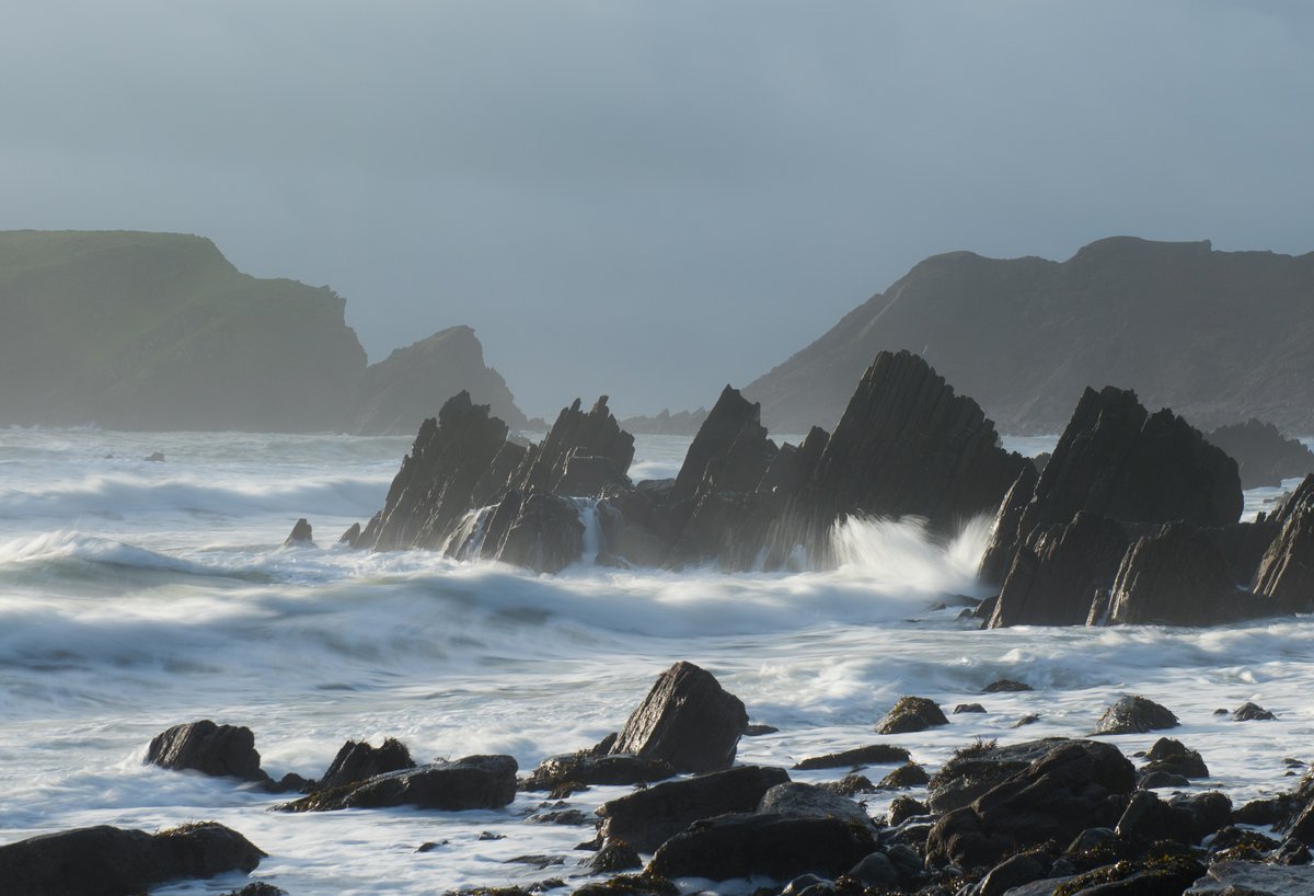 Marloes Sands, Sir Benfro. An almost Icelandic-feeling beach in certain weather conditions. It's a stunning place!

The miracle of photography; a still image can convey so much movement in water.