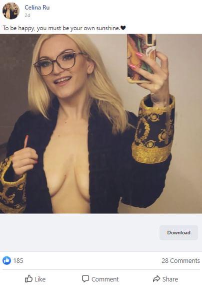 A fan messaged me that someone going by "Celina Ru" is using my photos and pretending to be me on facebook