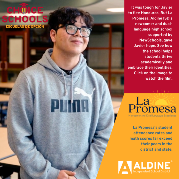 nsvf's tweet photo. From our friends at @AldineISD "La Promesa: NewSchools’ Video Features How the School Builds a Culture Where Students Excel" https://t.co/hNJalkvS3v https://t.co/wcXpFLLcA8