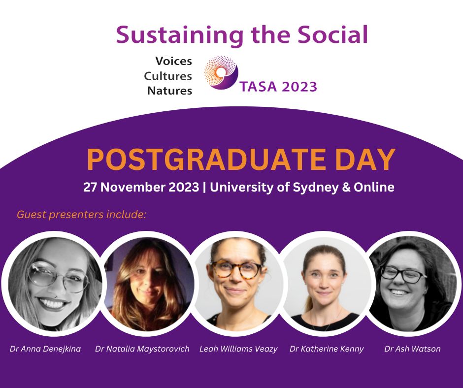 Have you registered for Post Grad Day?
Join us online or in-person as we explore 'Zine Making Methods' and learn how seasoned academics and early career researchers have navigated their early careers and Imposter Syndrome. Register here: buff.ly/47R3U4P 
#tasa2023