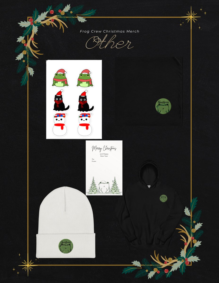 FroggiPastel's tweet photo. Here's The Final Line Up For All The Available Merch This Christmas Season! 

🎅Releases December 1st 2023🎅 https://t.co/C9UaVliDbQ