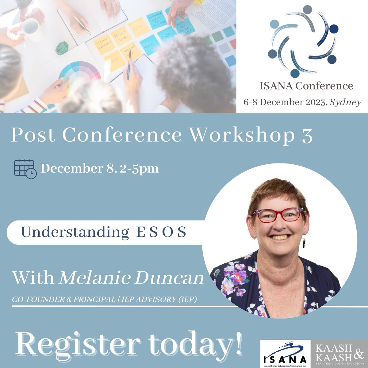 Register now for the ISANA Conference, featuring a post-conference workshop led by international admissions expert Melanie Duncan. 

Register NOW isanaconference.com/registration